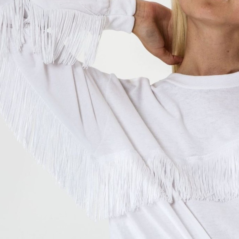 CREATURES OF COMFORT cotton fringe long sleeve OBO